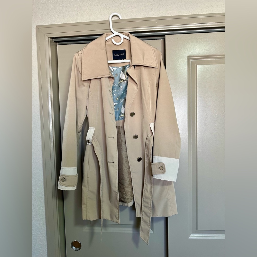 Nautica Classic Tan Trench Coat - Picture 3 of 9